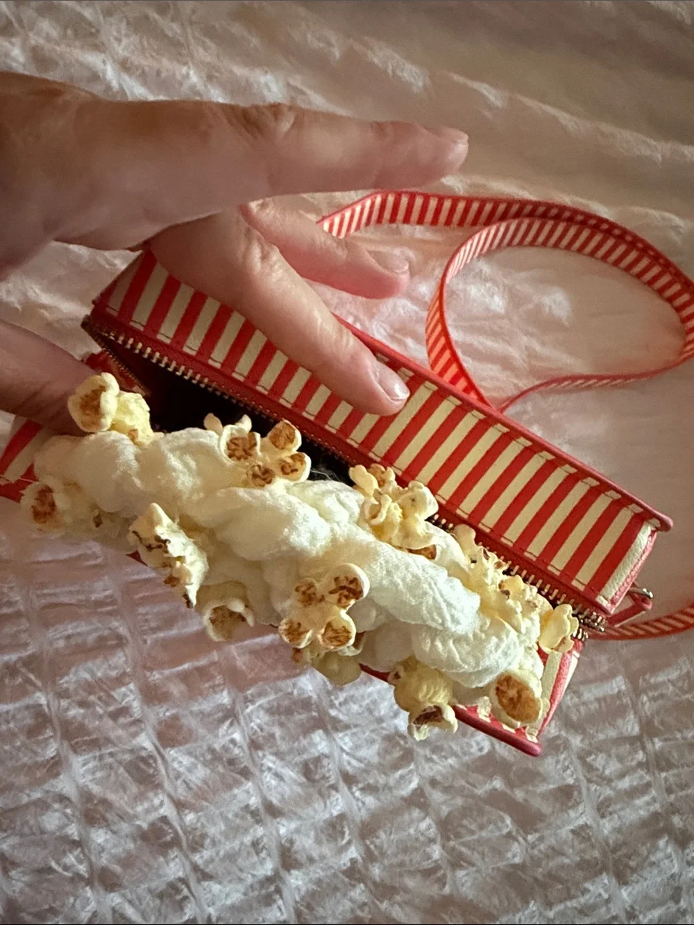 Disney Red Novelty Popcorn Crossbody Bag with Popcorn Accents